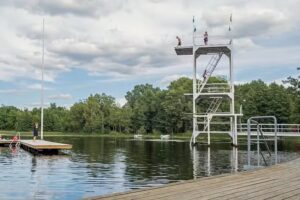 Swimming pool camping