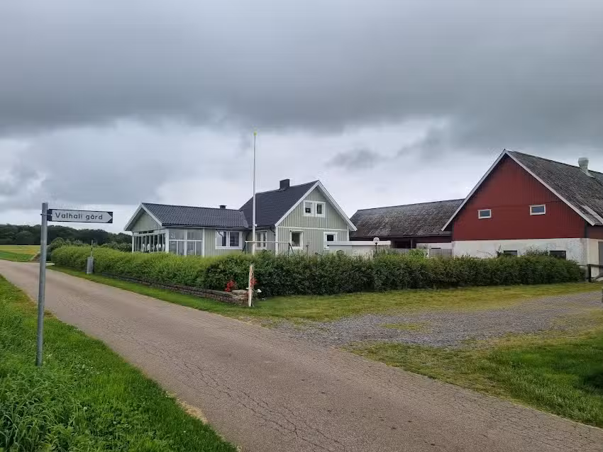 Parkplatz und Campingplatz der Valhall Farm